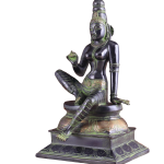 Pure Brass Seated Parvati Idol - 12" Black Green Tone | Divine Feminine Energy | Intricate Craftsmanship | Sacred Space Decor | Invoke Grace & Wisdom